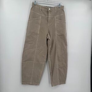 Pilcro Anthropologie barrel pants tan nwt small
